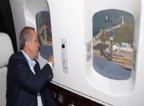 Erdoğan bu kez havadan denetledi!