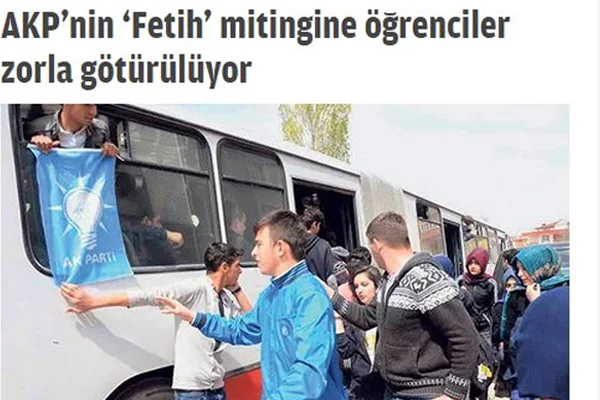 Zaman: Mitinge zorla götürülüyorlar