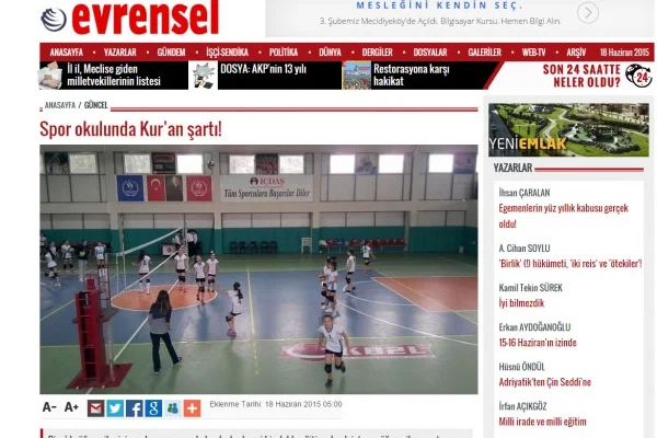 Yaz spor okulunda Kur'an şartı yalanı