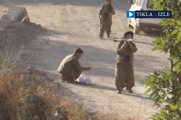 PKK'lılarla çatışma anı kamerada