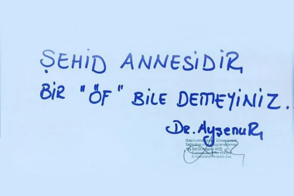Doktordan şehit annesine büyük saygı