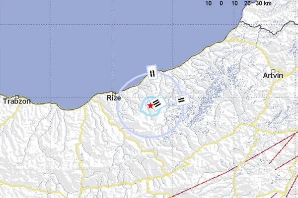 Rize'de 3.1 büyüklüğünde deprem