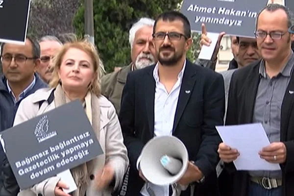 Valilik önünde 'Ahmet Hakan' eylemi