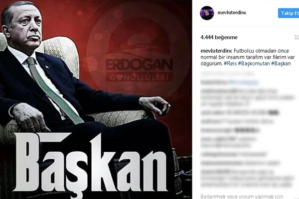 Milli futbolcudan 'Başkan' paylaşımı