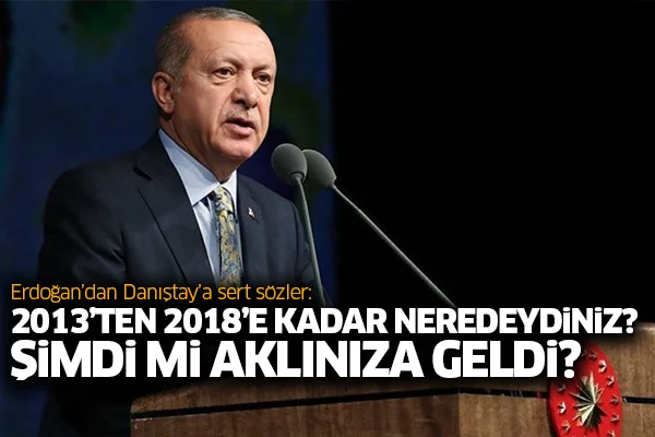Erdoğan'dan Danıştay'a sert sözler: 2013'ten 2018'e kadar neredeydiniz? Şimdi mi aklınıza geldi?