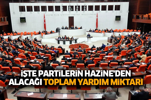İşte partilerin Hazine'den alacağı toplam yardım miktari