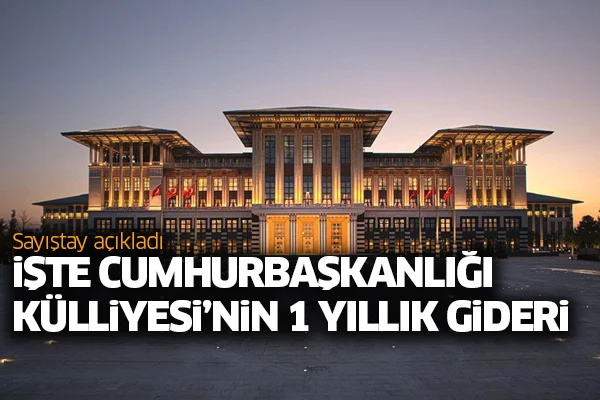 Sayıştay açıkladı: İşte Cumhurbaşkanlığı Külliyesi'nin 1 yıllık gideri