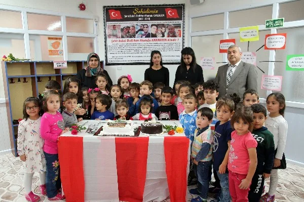 Şehit bebeğin doğum günü adının verildiği okulda kutlandı