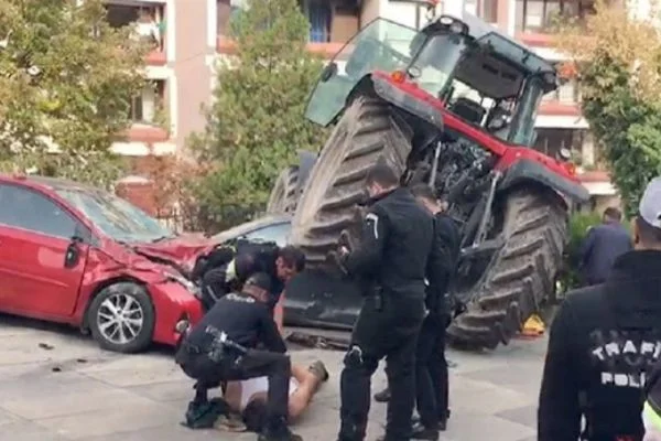 Traktörlü şüpheli Kızılay'da vurularak etkisiz hale getirildi