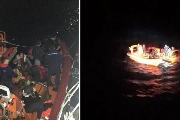 Bodrum açıklarında düzensiz göçmenleri taşıyan tekne battı