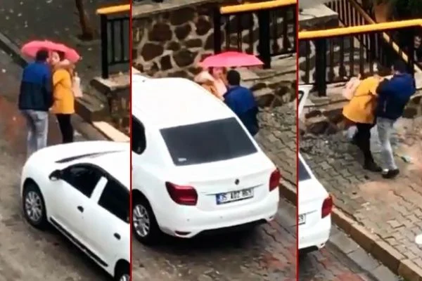 İzmir'de sokak ortasında kadına akılalmaz şiddet!