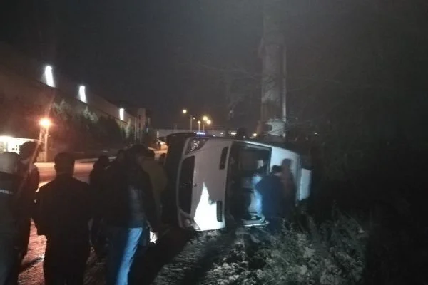 Köpeğe çarpmamak için kaza yaptı