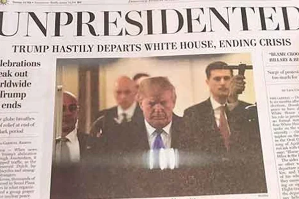 ABD'yi sarsan manşet: Trump istifa edip kaçtı