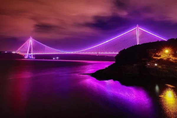 İstanbul'da köprüler epilepsiye dikkati çekmek için mora büründü