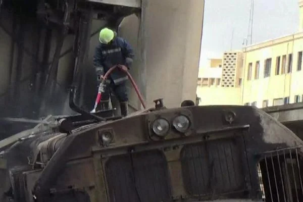 Mısırda meydana gelen tren kazası anına ait görüntüler