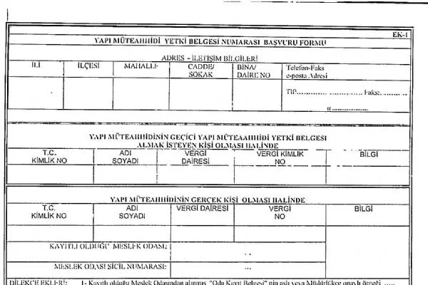 Müteahhitlere yetki belgesi zorunluluğu
