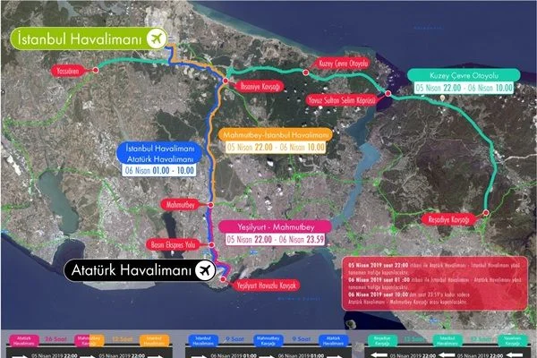 Atatürk Havalimanı taşınma sürecinde bazı yollar trafiğe kapatılacak