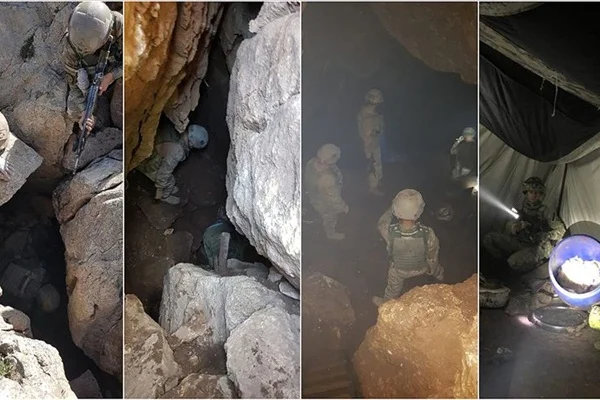 PKK'lıların kullandığı 3 katlı mağaraya operasyon