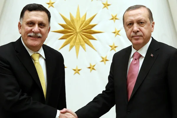 Erdoğan ile Libya UMH Başkanı Serrac, Dolmabahçe'de görüştü