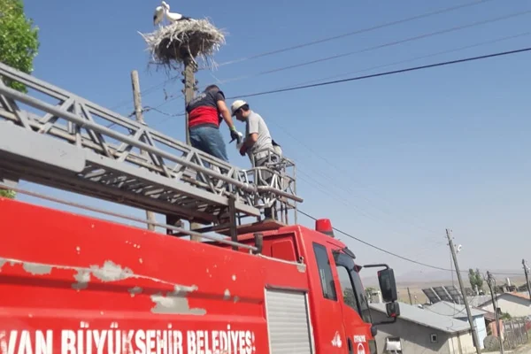 İtfaiye ekiplerinin 'leylek' mesaisi