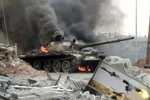 Muhalifler, 5 kilometre mesafeden Şam rejiminin tankını imha etti!