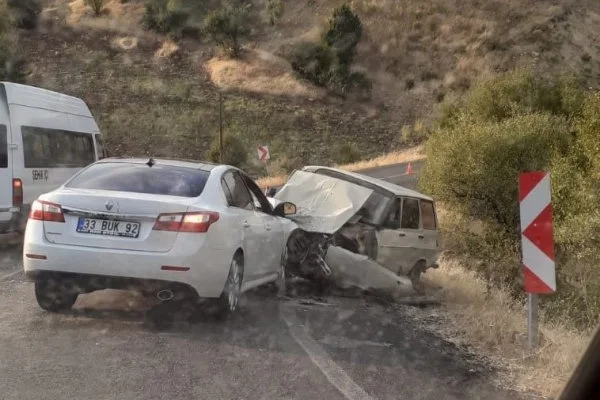 Adıyaman'da iki araç kafa kafaya çarpıştı