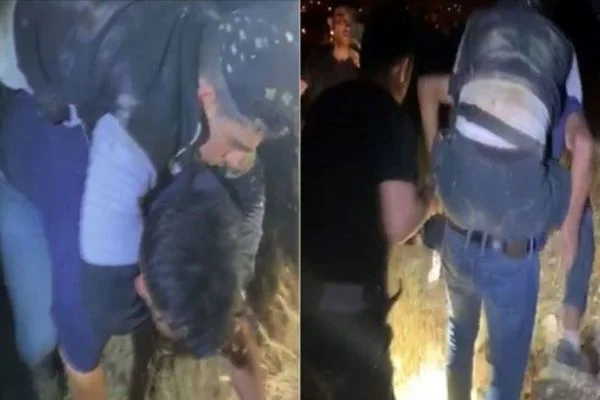 Polis kurtardığı yaralıyı ambulansa kadar sırtında taşıdı
