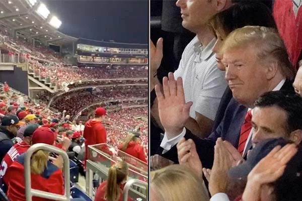 Beyzbol maçında yuhlanan Trump'a şok protesto: O'nu kitleyin!