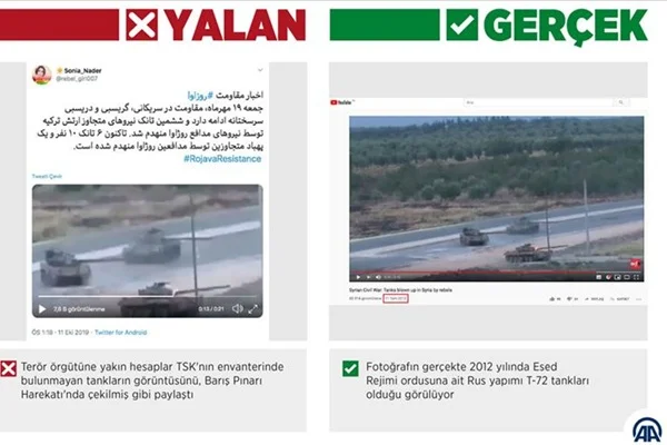 Harekat aleyhine manipülasyonda TSK'nın envanterinde bulunmayan tankın görselini kullandılar