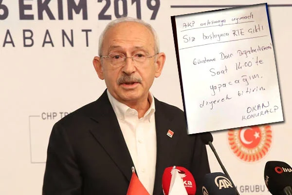 İşte CHP lideri Kılıçdaroğlu'nun konuşmasını yarıda kestiren not!