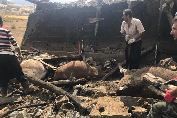 Kahramanmaraş'ta ahır yangını