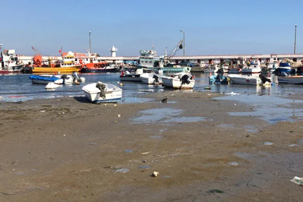 Tekirdağ'da deniz çekildi
