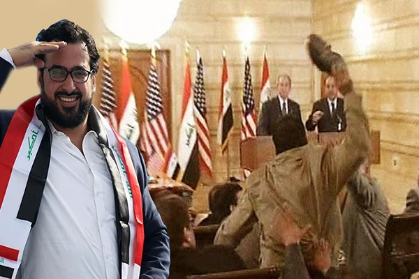 Bush'a ayakkabı fırlatan gazeteci Zeydi, Irak gösterilerinde ön safta!