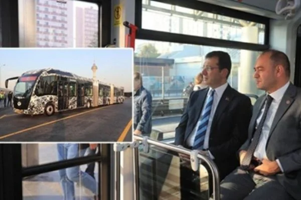İmamoğlu yerli üretim metrobüsün test sürüşüne katıldı