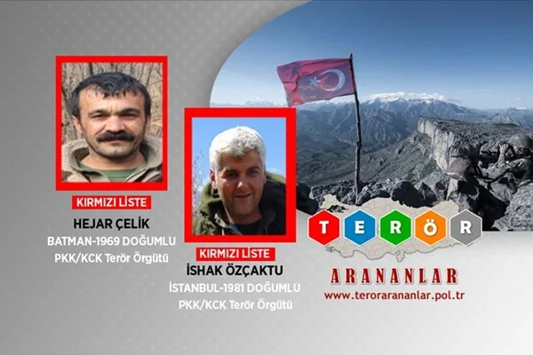 Kırmızı listedeki 2 terörist etkisiz hale getirildi