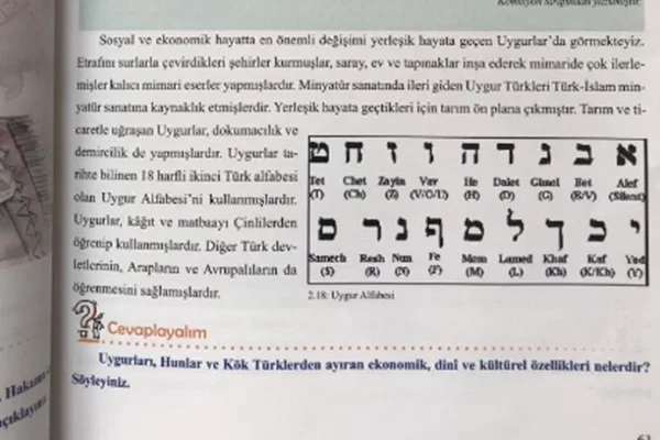 Milli Eğitim Bakanlığı'ndan tepki çeken hata: Uygur alfabesi diye İsrail alfabesi