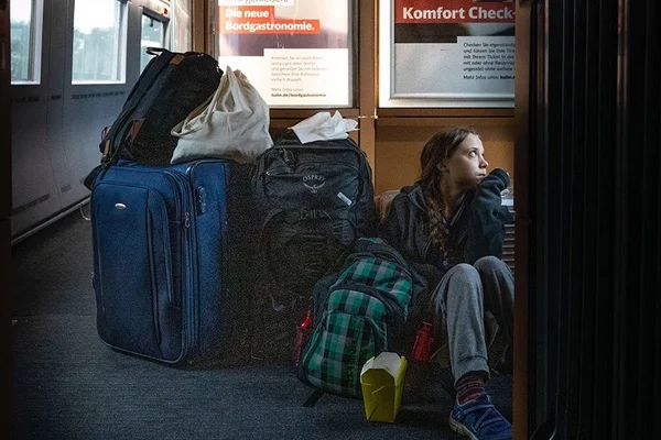 Greta Thunberg, Alman treninde koridorda seyahat etti
