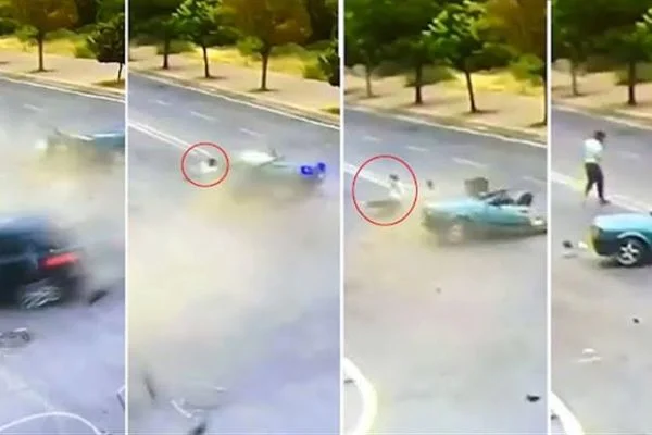 İkiye bölünüp paramparça olan araçtan sağ kurtuldu
