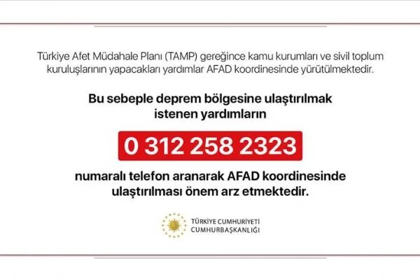 Cumhurbaşkanlığından 'deprem yardımları AFAD koordinesinde ulaştırılsın' uyarısı