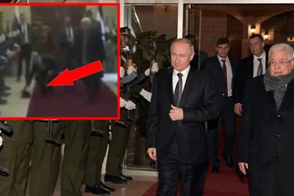 Putin, Filistinli askerin düşen şapkasını yerden aldı