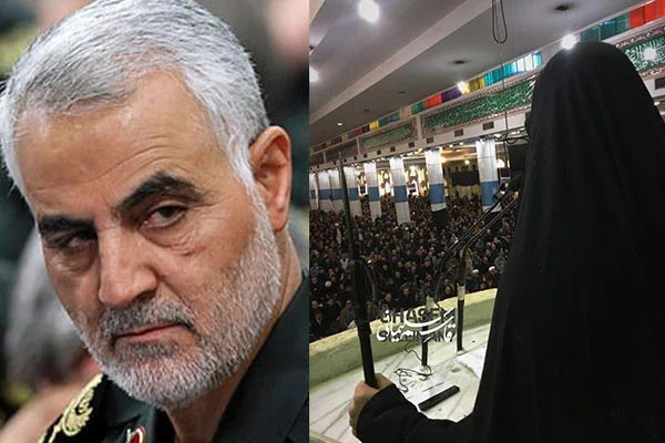 Süleymani'nin kızından, Cuma namazında ABD'ye silahlı mesaj