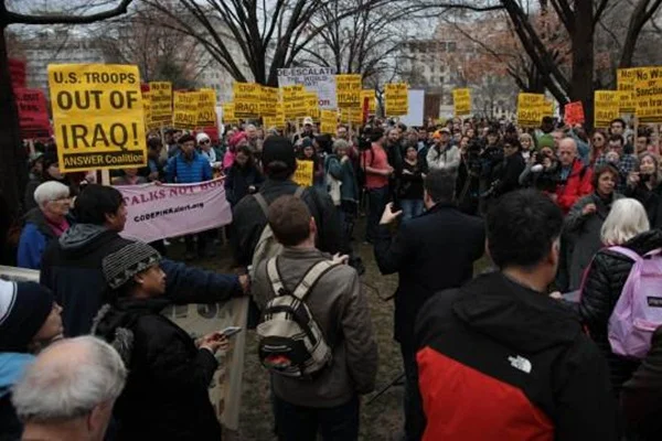 Washington'da protesto: İran'a karşı savaşa hayır
