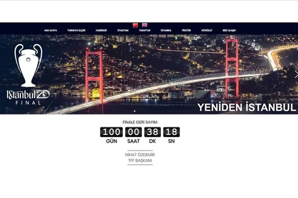 İstanbul'daki 2020 UEFA Şampiyonlar Ligi Finali'nin internet sitesi açıldı