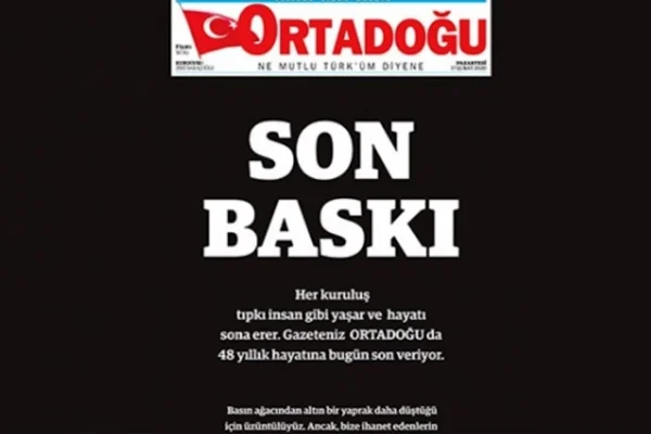 Ortadoğu gazetesi yayın hayatına son verdi