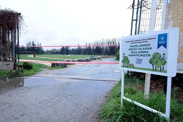 Bursa'da parklar sağlık için kapatıldı
