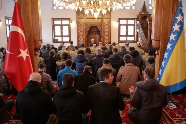 Saraybosna'da İdlib'de şehit olan Mehmetçik için gıyabi cenaze namazı