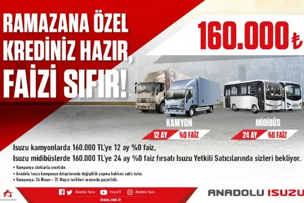 Anadolu Isuzu faizi sıfırladı