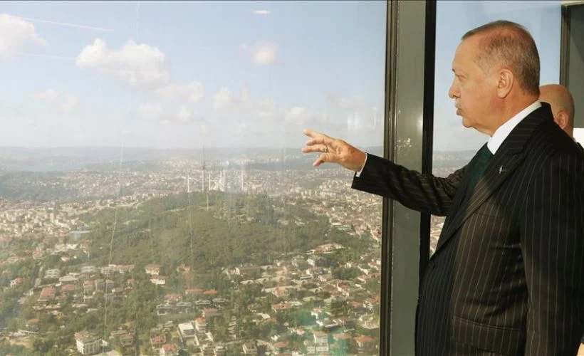 Cumhurbaşkanı Erdoğan yapımı devam eden Çamlıca Kulesi'ni inceledi