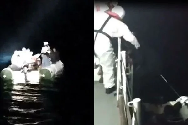Çanakkale açıklarında Türk kara sularına itilen 28 sığınmacı kurtarıldı