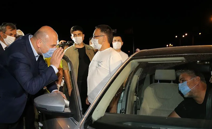 İçişleri Bakanı Soylu, trafik denetimine katıldı
